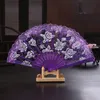 Multicolor Spanish Lace Rose Folded HandHeld Dance Fans Flower for Party Decoration Dance Performance Party Gift Favor MJ0845
