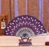 Peacock Sequins Dancing Fan Sundries Plastic Peacocks Dance Fold Fans Women Stage Performance Handheld Fans Home Decoration TH0536