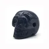 23mm Natural Blue Goldstone Hand Carved Crystal Gemstone Human Skull Head Carving Sculpture