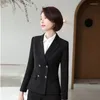 Costumes Femmes Femmes Manteau Mode Double Boutonnage Oversize Veste OL Styles Automne Hiver Blazers Pour Le Travail D'affaires Blaser Outwear Tops