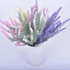 Decorative Flowers Romantic Provence Artificial Flower Purple Lavender Bouquet With Green Leaves For Home Party Decorations 25 Heads/Bouquet