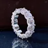Anneaux de mariage Iced Out Bling Full CZ Pavé 5mm Cubic Zirconia Eternity Band Ring Blanc Rose Finger Engagement