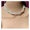 Choker Handmade Weave Irregular Pearl Chain Necklace For Women Wedding Accessories Party Jewelry Boho Bib Beads Collar