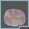 Konst och hantverk g￥vor Home Garden Healing Crystal Reiki Gratitude Symbol Natural Stone Oval Piece Thanksgiv OT7VZ