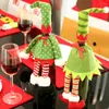 Decoraciones navideñas, 2 uds., cubierta para botella de vino, bolsas de regalo rojas para decoración de fiesta en casa, talla única