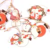 Décorations de Noël 2pcs orignal / bonhomme de neige arbre pendentif en bois ornements suspendus père Noël artisanat en bois bricolage maison de Noël C2733