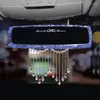 Interior Decorations Crystal Tassels Car Mirror Decoration Creative Fashion Flower Diamond Rhinestone Rear Ornament Bling Accessories