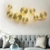 Koperen glans goud lotus blad wandlamp kamerlampen vintage retro bed kunstdecoratie huisverlichting muurwanden