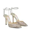 Sandaler dekorativa h￶ga klackar kvinnors romantiska sn￶rning gladiator br￶llopskl￤nning p￤rla kvinnor elegant lyx eleganta brudfestskor