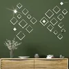 Mirrors Decorative DIY Wall Stickers Rectangle Aesthetic Room Decor Mirror For Living Espejos Decorativos