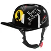 Motorcycle Helmets Simple Glossy Black Summer Half Helmet Baseball Cap Retro Scooter Motocross Casual Accessories