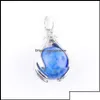 Pendentif Colliers Pierres précieuses naturelles Dangle Mains Palm Reiki Chakra 16mm Perles rondes Pierre Amethy Bdehome Otwgi