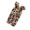 Leopard 3D Ear Ear Abbit Hair Cases for Samsung A53 A73 A33 5G A23 A13 A32 4G A03S S22 Ultra Plus