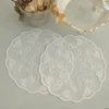 Tapetes de mesa Placemats de renda branca para jantar de tapete de tapete capa de pó Decoração de luxo Acessórios para decoração de casa Modern crochê