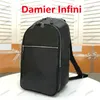 N45279 Michael Backpack NV2 شكل دامير الجرافيت قماش المصمم الجلدي المصمم للرجال حقيبة كمبيوتر محمول سحاب مزدوجة