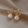 Boucles d'oreilles sirène en perles, nœud papillon, Animal pendant, tempérament coréen, tendance, luxe, accessoires bijoux de fête d'été, 2022