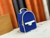 M46207 Palm Springs Mini sac à dos bleu monogrammes velours jacquard femmes 2022SS Designer sacs à dos 23FW Match Collection