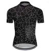 Jackets de corrida ao ar livre de manga curta camisa de bicicleta de bicicleta MTB Wear Top Man Team Mountain Polyster Black