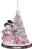 Ornamentos de árvore de Natal pendurados decorações de Natal criativas acrílico presente de boneco de neve jnb15948