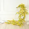 Fleurs décoratives 180cm Artificielle Petite Fleur Jaune Vigne DIY Mariage Jardin El Party Maison Plafond Suspendu Décoration Murale Faux Plantes