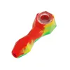 Ultimi tubi in silicone a forma di diamante con confezione regalo in ciotola di vetro Tabacco a mano per fumatori Pipa ad acqua Erba secca per Bong in silicone Bubbler