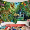 Tapestries Custom Wall Hanging Tapestry Animal Paradise Cartoon Forest For Bedroom Living Room Dorm Boho Decor Dropship