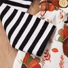 Clothing Sets 2Pcs Kids Suit Set Striped Round Neck Long Sleeve Turkey T-Shirt And Floral Print Suspender Skirt White
