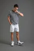 Casual Shorts Men White Summer Streetwear Knee Length Bermuda Shorts Fashion Flat Front Cotton Breath Cool Soft