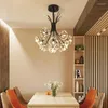 Lampes suspendues Lampe LED en cristal moderne Pissenlit Design Fleur Lustre Lustres pour salon Foyer Cuisine Décor Accueil Luminaires