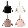 Evening Bags Women Shoulder Fashion Plush Drawstring Solid Color Handbags Temperament Mini Crossbody Bag