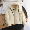 Trench da donna Ailegogo Parka in pelle PU allentata Moda donna con cappuccio Faux Elegante cerniera solida Giacche in cotone da donna