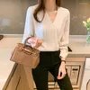 Blusias femininas moda France Style Ladies Shirts 2022 Spring Autumn Manga Longa Tops BLUSAS MUJER