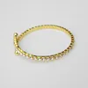 Bangle 1 Row Crystal Stretch Bracelets Silver Plated And Gold Color Round Rhinestone Bangles For Women