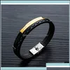 Bracelets de charme Style Hommes Keep Ing Going Cuir Noir Accessoires Inspirants Hommes Bracelet Bijoux De Mode Cadeaux O5Yxm Bdehome Otnye