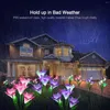 Solar Flowers Lawn Lamps Garden Stake Outdoor 7 Color Changing Pathway Light For Patio Yard Wedding Holiday Decoration