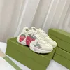 Rhyton Sneakers Dam Shoe Trainers Lyxdesigner Vintage Chaussures Mode Shoeswave guccie Mouth Sneaker Beige Herr Dam Stl 35-45