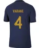 Mens French Soccer Jersey Kit Benzema Mbappe 22 23 Griezmann Pogba Kante Vuxen fotbollsskjorta Shorts and Socks Dembele Varane Giroud