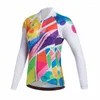 Racing Jackets Women's Cycling Jersey Tight-fitting Long Sleeve Full Zipper Road Bike Shirts Pro Team Bicycle Clothing Asian Size