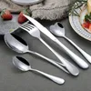 Ensembles de vaisselle argent cuillère en acier inoxydable café fruits fourchette Steak couverts vaisselle occidentale cadeau Logo personnalisé HZT