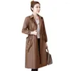 Trenchs de femmes manteaux coupe-vent femme 2022 automne femme mince cordon femmes grande taille dames long manteau vêtements d'extérieur N596