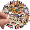 100 pezzi adesivi di Halloween carino vinile estetico impermeabile giorno di Halloween adesivo per laptop bottiglia d'acqua buste artigianato decorazioni scrapbooking