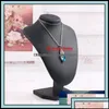 Mannequin noir Pu cuir cou étagère modèles collier pendentif titulaire buste bijoux présentoir spectacle stockage goutte De Bdehome Ot5A9