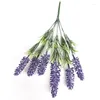 Decorative Flowers Fake Lavender Plastic Leaves Artificial Home Greenery For Indoor Outside Garden Yard Wedding Decor Dropship