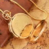 Pocket Watches Grandeur Double Shell Mechanical Big Watch Fine Bird Carving Style Arabic Digital Dial Gold Necklace Pendant Hour Women