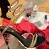Cristalli Sandali con tacco strass impreziositi Rene Caovilla Cleo 95mm Designers Caviglia avvolgente donna sandalo con tacco alto fiore strass Scarpe da sera