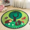 Carpets Round Football Carpet Memory Foam Chair Mat Cartoon Area Rug Big Children Crawling Play Rugs Yoga For Living Room