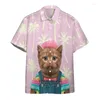 Casual shirts voor heren Hawaiiaanse strandheren Animinises Camisa Hawaiana de Manga Corta Para Hombre Harajuku Summer Tops mannelijk/vrouwelijk