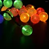 Strings 15ft 20 LEDS Solar Lighting Twinkling Crystal Ball String Lights Tuing Raam Porieklamp voor kerstfeestdecoratie