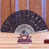 Peacock Sequins Dancing Fan Sundries Plastic Peacocks Dance Fold Fans Women Stage Performance Handheld Fans Home Decoration TH0536