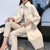 Cappotto in pelliccia sintetica da donna 2022 Autunno Inverno Risvolto giacche lunghe Moda donna Cappotti di pelliccia caldi Bottone ricoperto casual da donna
